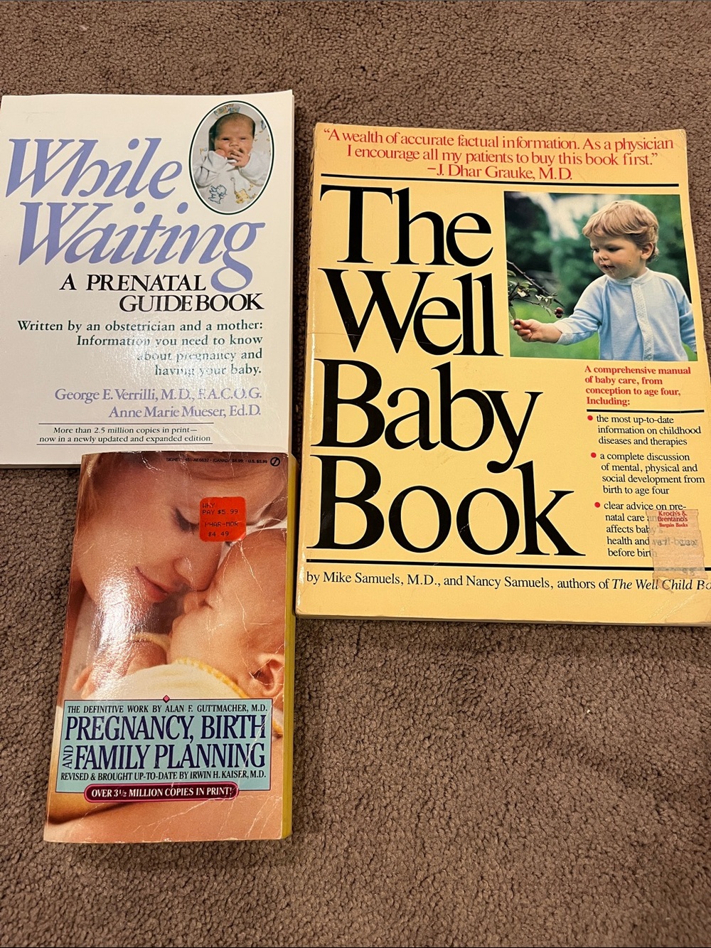 The Well Baby Book/While Waiting Prenatal Guide/ pregnancy birth book bundle